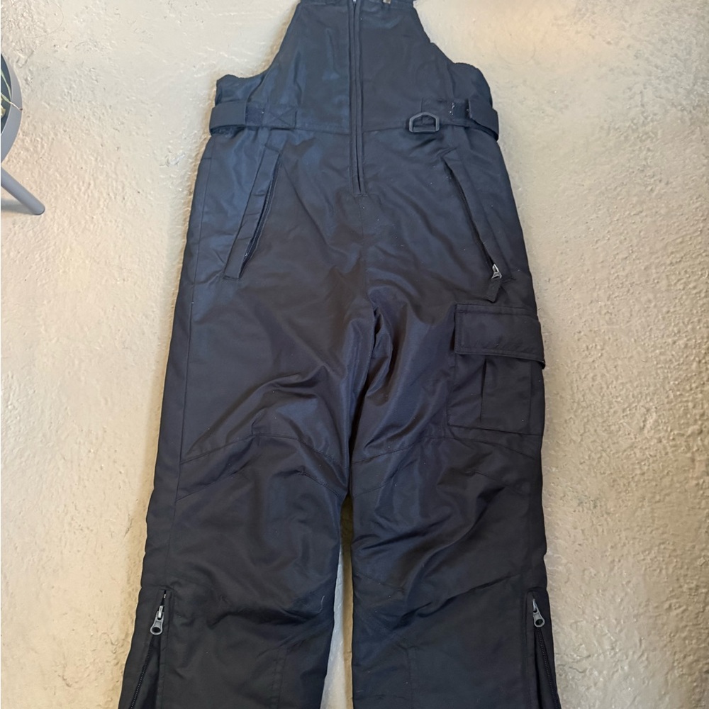 Black Insulated Snow Bib Jumpsuit kids